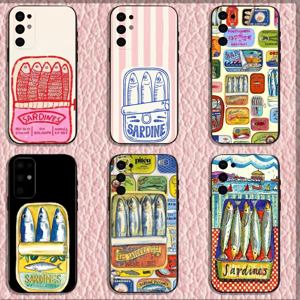 

Sardines Canned Phone Case For Samsung S25,S24,S21,S22,S23,S30,Ultra,S20,Plus,Fe,Lite,Note,10,9,5G Black Cover