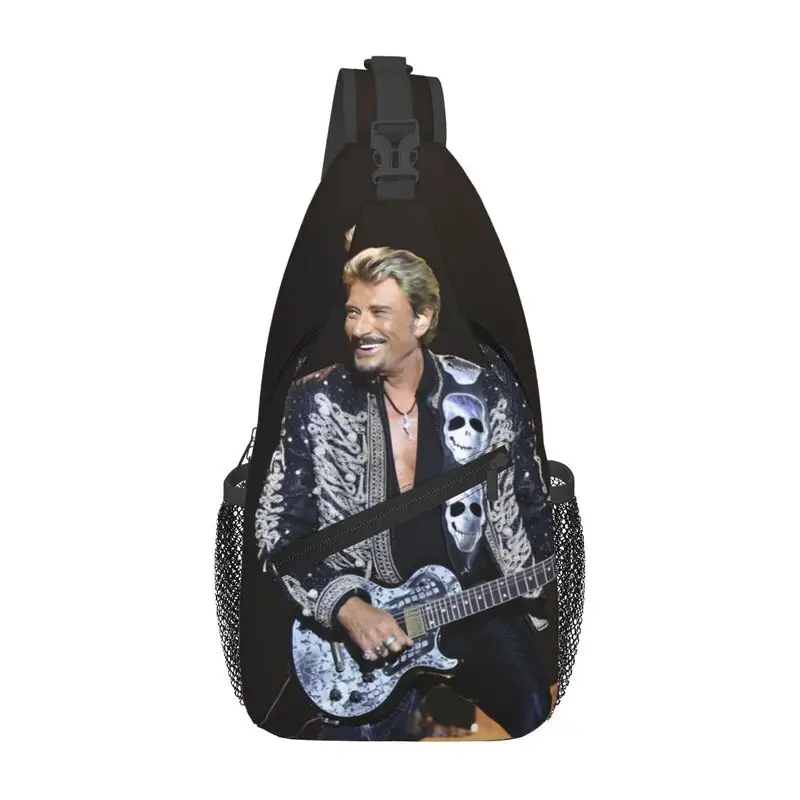 

Cool French Rock Legend Johnny Hallyday Sling Crossbody Backpack Men Shoulder Chest Bag for Hiking
