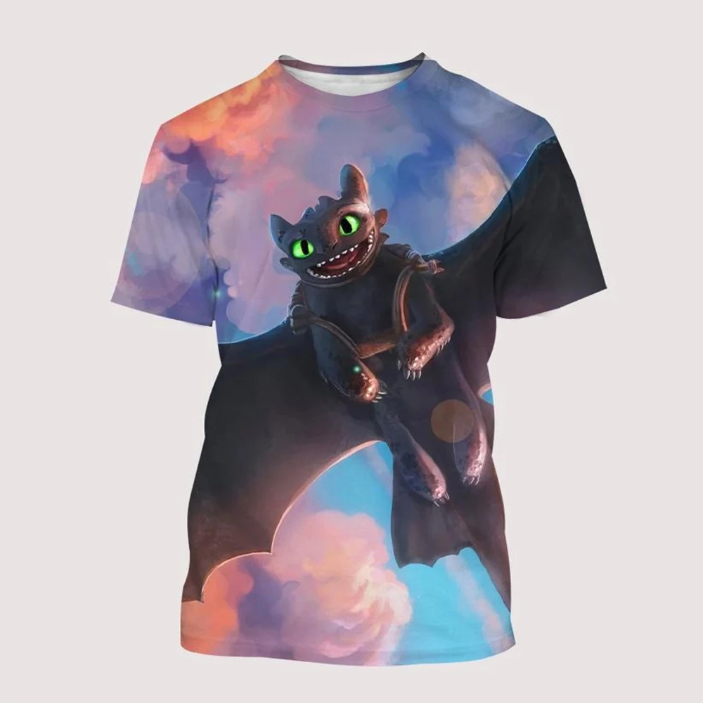 Man and Lady Casual T-shirt Animation Tops New Fashion 3D Printing How to Train Your Dragon T-shirt Funny Kids T shirt 100-6XL