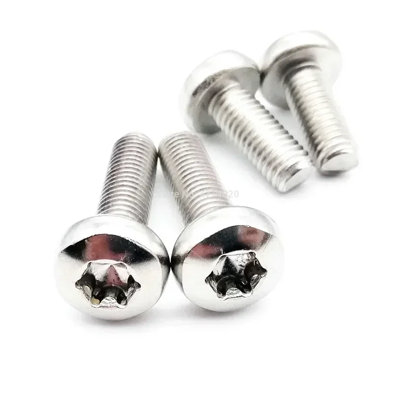 200pcs M2 M2.5 M3 Torx Screw Six-Lobe 304 Stainless Steel GB2672 Pan Head Screw Round  Security Screw Bolt L=4-16mm 12mm 10mm 8