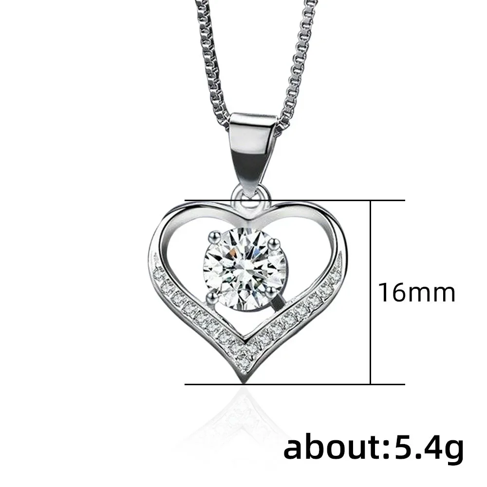CAOSHI قلادة ساحرة على شكل قلب إكسسوارات الذكرى السنوية للسيدات مع مجوهرات خطوبة كلاسيكية من الزركونيا المثيرة