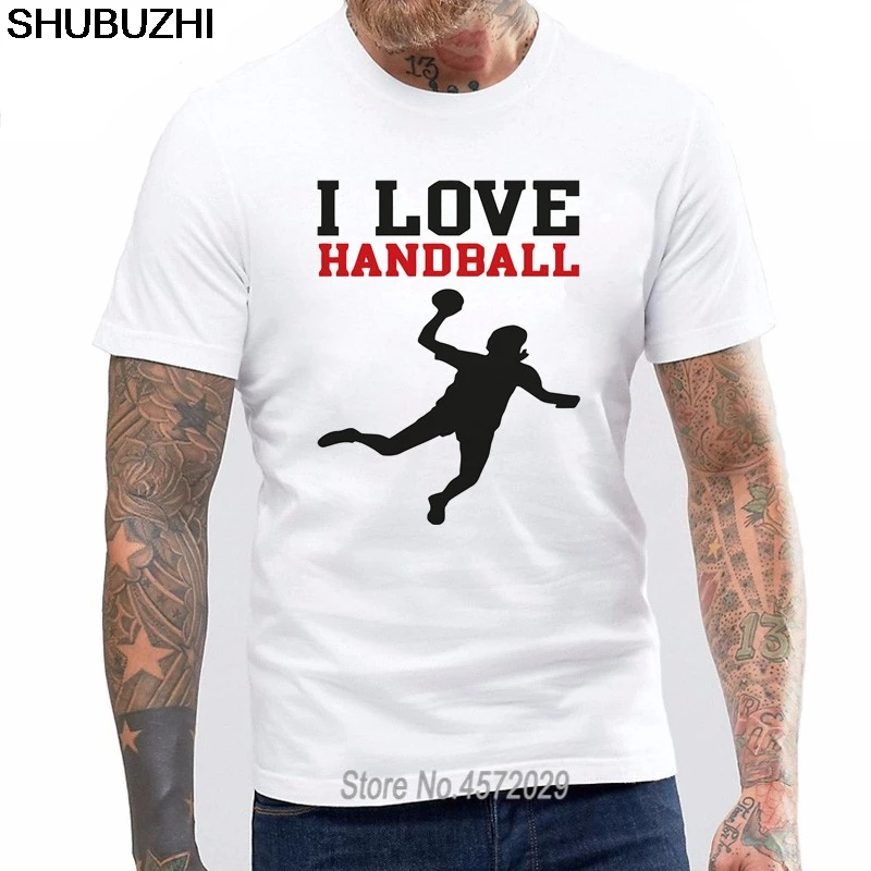 Men's Fashion O-T-Shirt Shirt Short Sleeve I Love Handball - Herren T-Shirt Casual Tee Shirt euro size