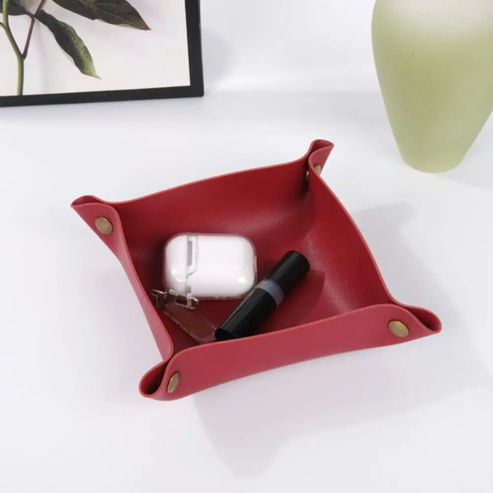 Multifunctional Storage Tray Foldable Design Solid Color Coaster Coffee Cups Mat Decorative Jewelry Storage Organizer