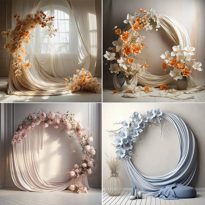 

Mehofond Photography Background Room Floral Arch Window Adult Birthday Wedding Maternity Portrait Decor Backdrop Photo Studio