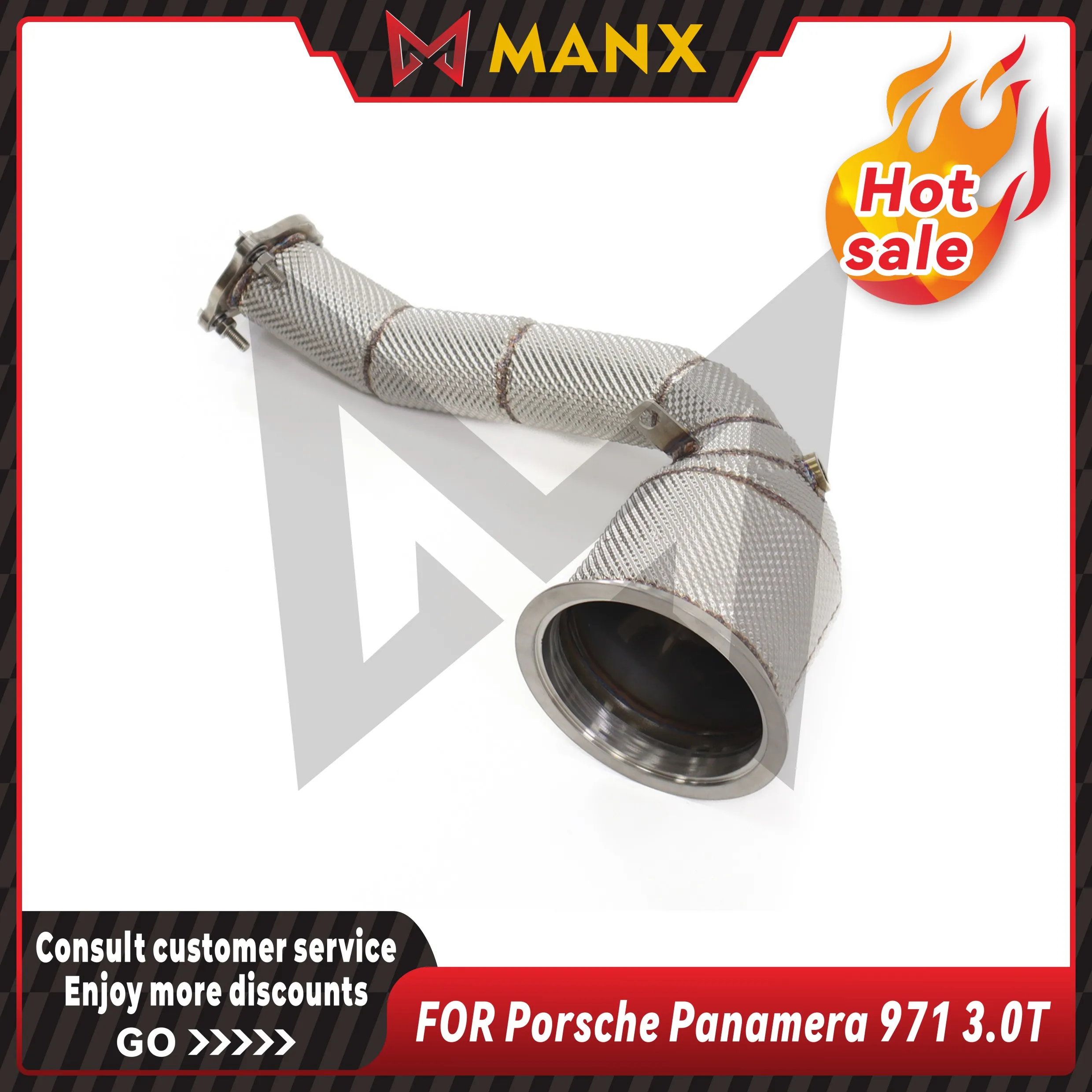 

Catalyzed Downpipe Catless Downpipe Performance Auto Exhaust pipe for Porsche Panamera 971 3.0T with heat shield