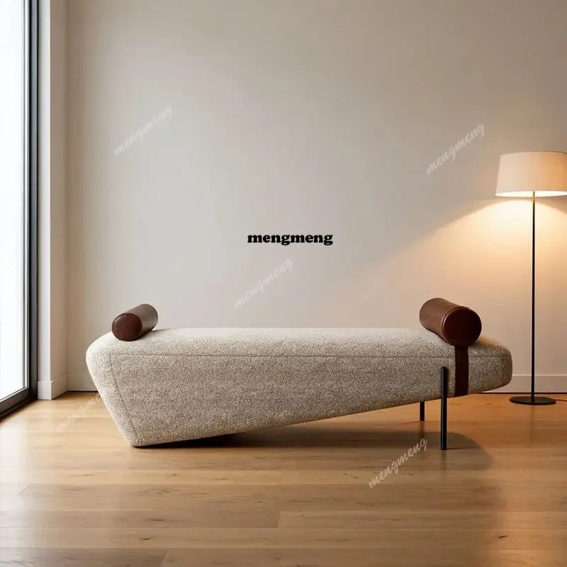 Hot sales Nordic simple bedroom bedside stool modern designer fabric door shoe changing stool creative sofa leisure bench - view 2