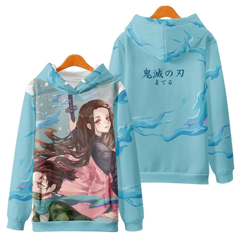 Jesień Zima Dzieci Demon Slayer Bluza Japońskie Anime Pullover Dorosły Dorywczo Odzież z kapturem Chłopcy Dziewczynki Moda Płaszcz wierzchni z