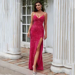 FDHAOLU Custom Size Women's sequin mermaid prom dresses with split flash long formal evening dreses Prom Gown