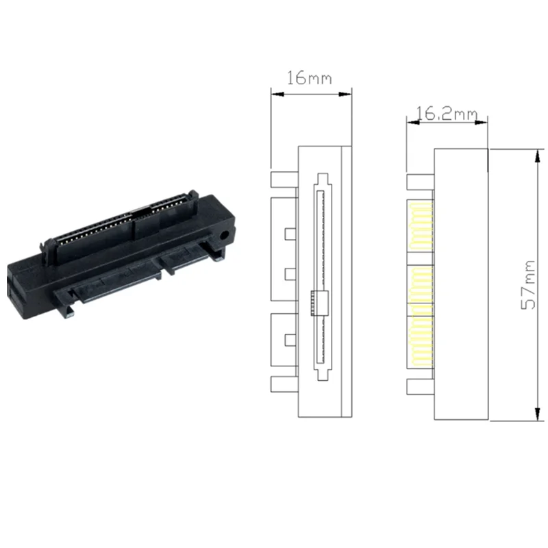 SFF 8482 29p SAS to SATA Adapter SFF-8482 29Pin SAS Hard Disk Drive to Motherboard SATA 22Pin 90 Degree Angled Converter Adapter
