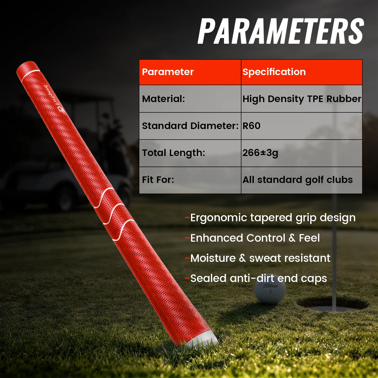 Soft Rubber Anti Slip Golf Clubs Grip High Quality Children Putter TPE Golf Grips Inner Diameter R60