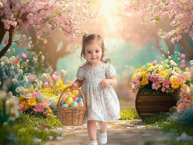 Mehofond التصوير خلفية غريب الأطوار عيد الفصح الأزهار الربيع حديقة الاطفال حفلة عيد ميلاد صورة ديكور خلفية استوديو الصور