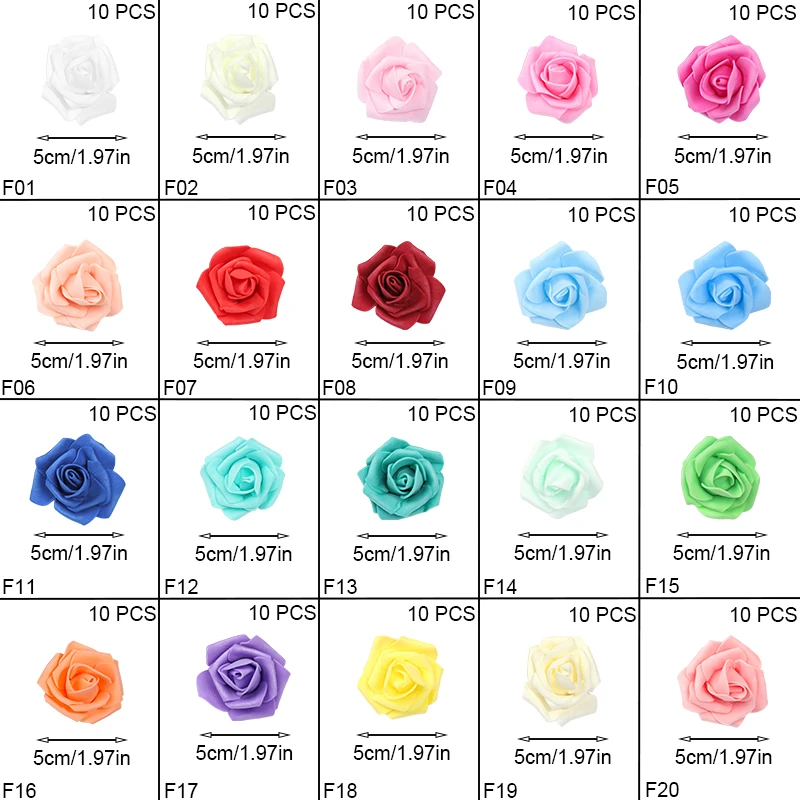 20/50 Stücke 5 cm Schaum Rose Kopf Künstliche Teddybär Rosen Blume Handgemachte DIY Geschenk Dekoration Hochzeit Party Weihnachten wohnkultur – Detail 7