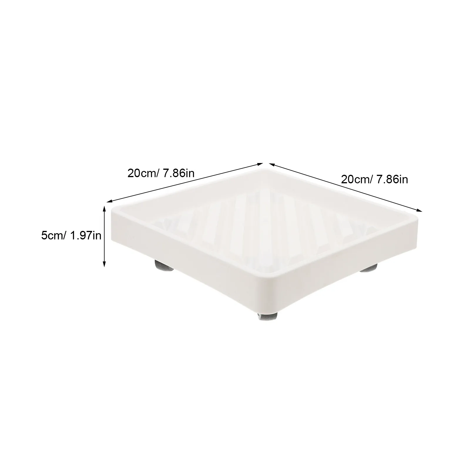 Square Plant Dolly with Reinforced Frame Hidden Wheels Water Storage Tray Rolling Planter Base Movable Pot Stand Indoor Outdoor