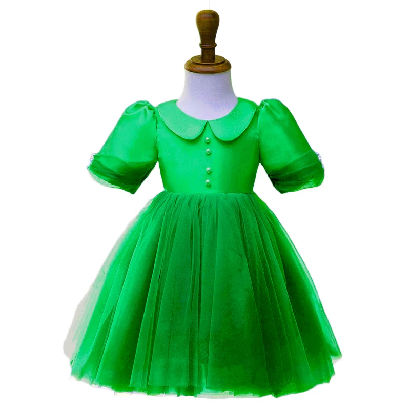 2023 Royal Blue Flower Girl Formal Dress for Wedding Toddler Sage Green Birthday Party Ball Gown Ceremomial Gala for 1-14Yr Kids