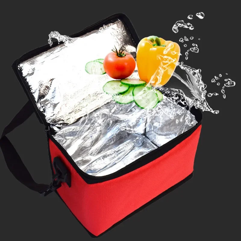 Bolsa térmica para almoço, portátil, piquenique, refrigerador, à prova d'água, armazenamento isolado, bolsa de ombro para piquenique, viagem, caixa de gelo, mala