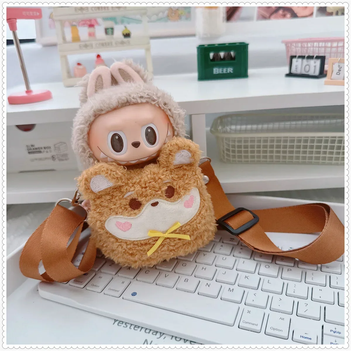 Cute Bag 15/17cm Labubu 3.0 Big Into Energy Chick Bag Doll Clothes Set for Ropa Labubu Accessories