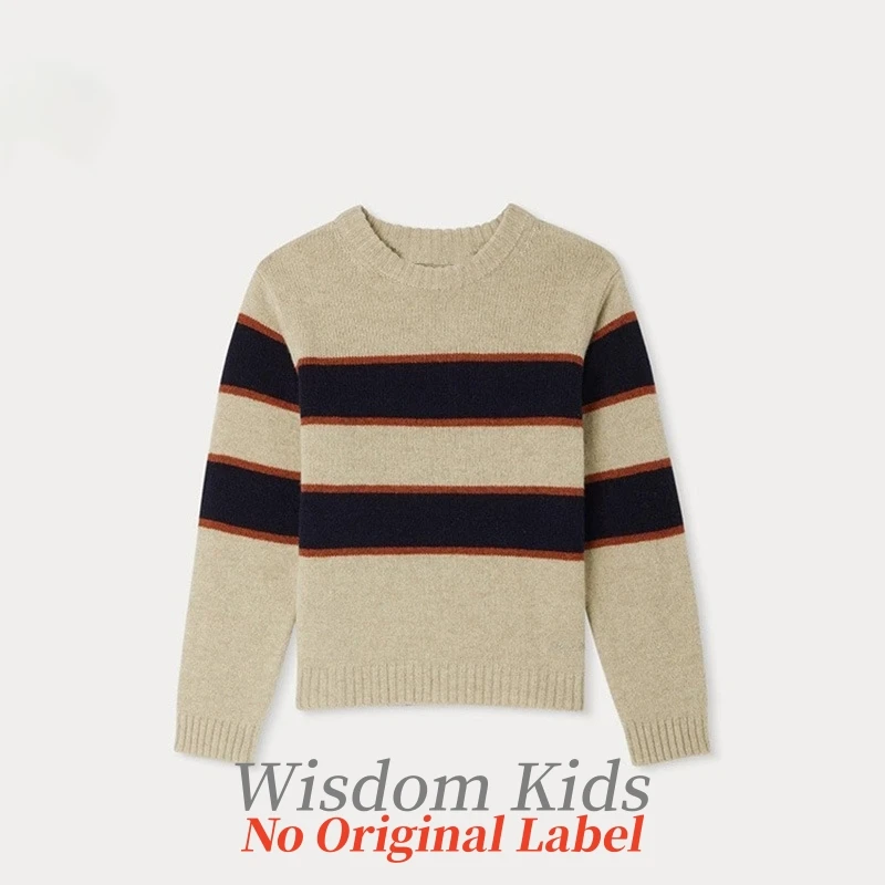 

In Stock! Kids Clothes 2024 AW New BP Boys' Sweater Striped Round Neck Long Sleeved Pullover Sweater Knitted Sweater