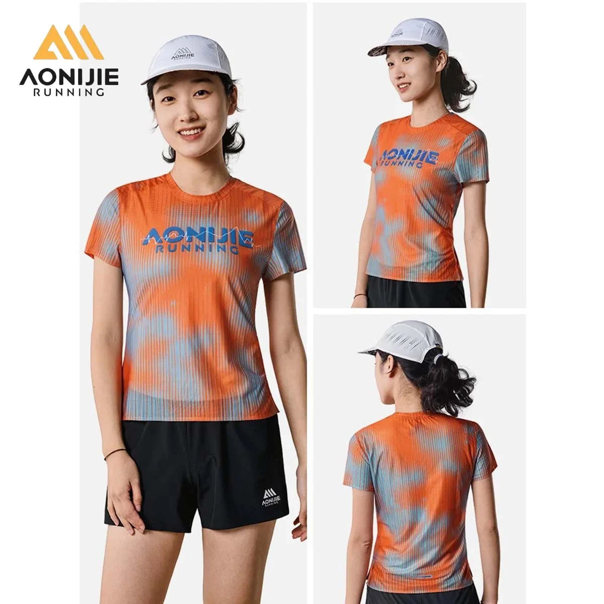 

AONIJIE FW6262 Женская быстросохнущая спортивная футболка: функциональная, эластичная, дышащая, легкая, для бега, тренажерного зала и соревнований