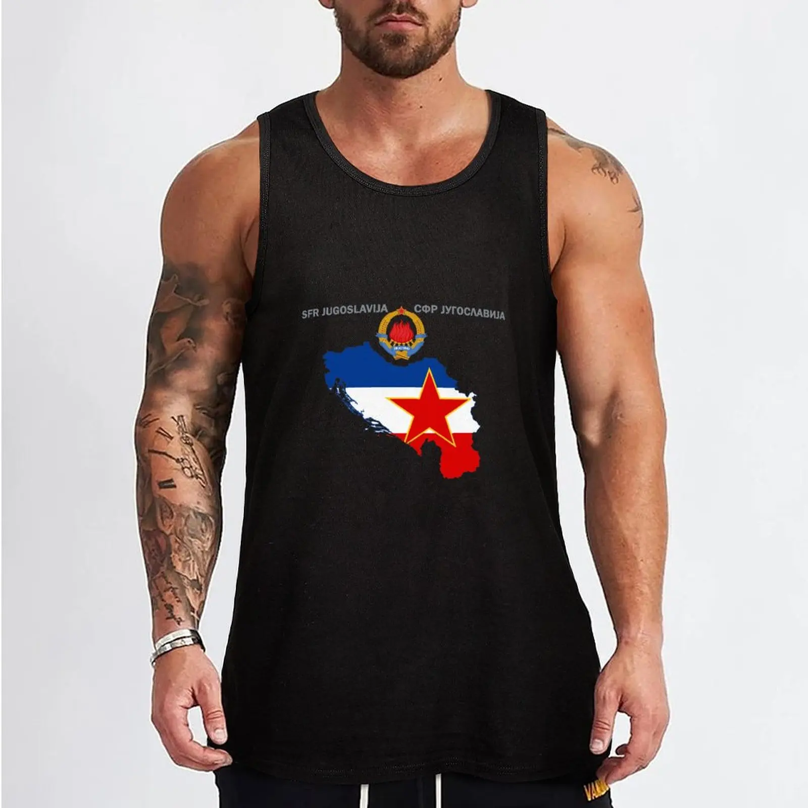 SFR Yugoslavia - Map - Emblem - Flag Tank Top summer clothes man 2024 Vest male