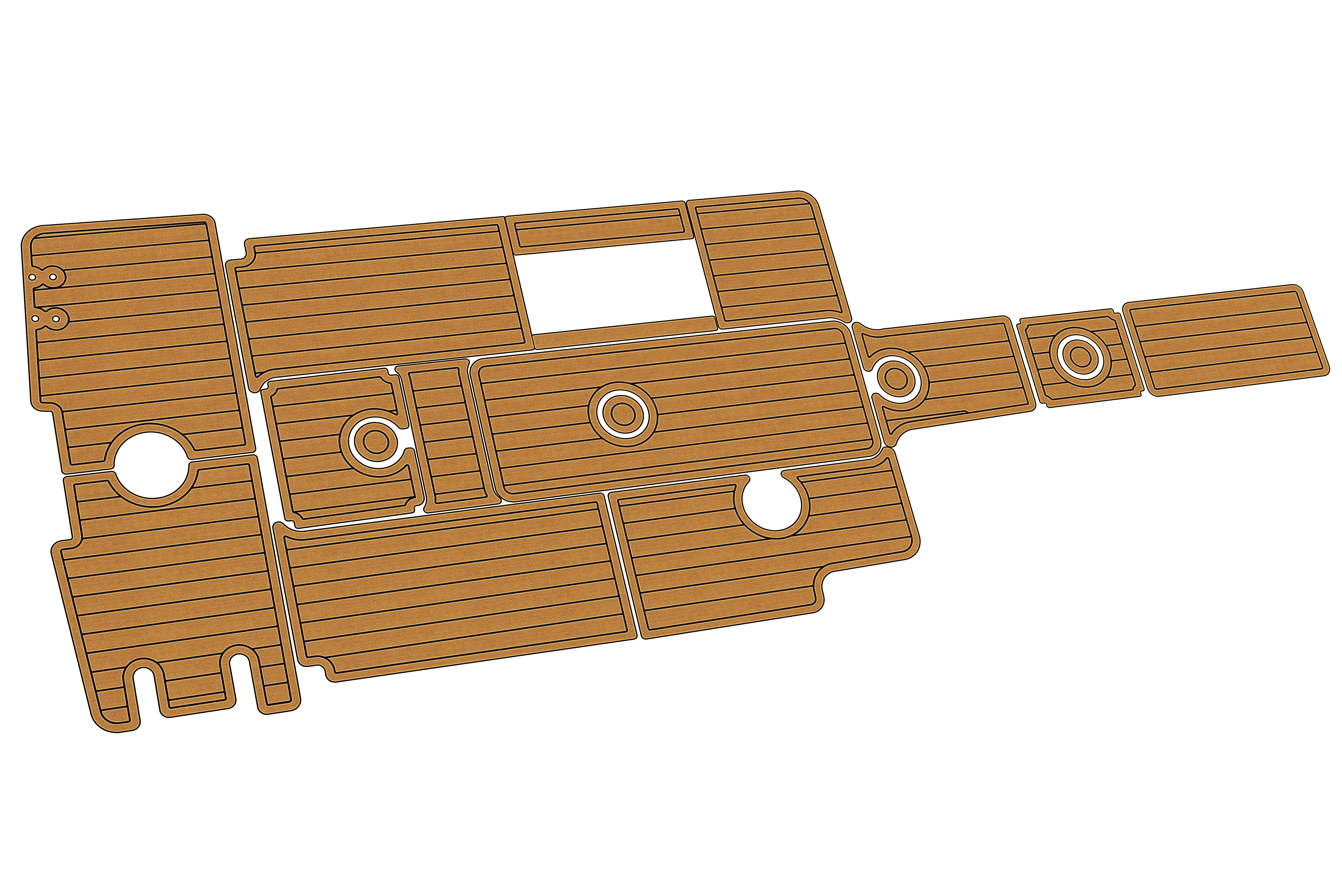 Marine Faux Teak EVA Non-Slip Mat-2014 Grady White 225 Freedom Self-Adhesive 1/4