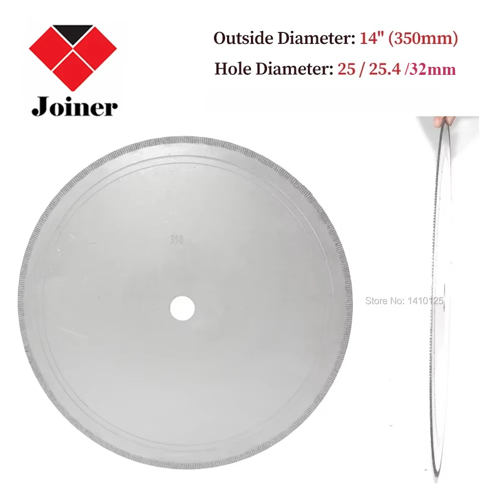 14 Inch 350mm Notched Rim Diamond Lapidary Saw Blade Cutting Disc, Multi‑Size Arbor Hole 1