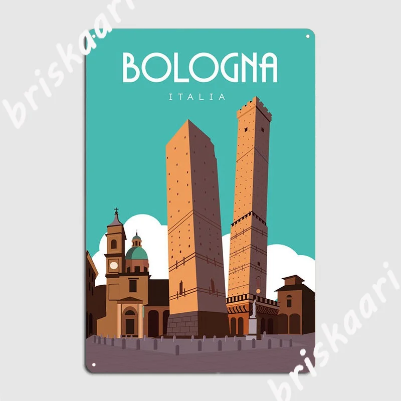 Bologna Italy 1 Metal Sign Wall Decor Customize Wall Cave Living Room Tin Sign Posters