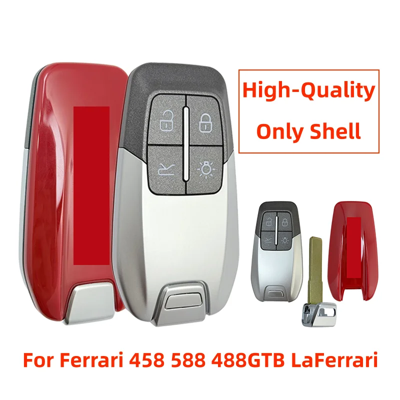 

CS094004 4 Buttons Smart Remote Key Shell Case Cover High-Quality With Blade Fit For Ferrari 458 588 488GTB LaFerrari 2014-2020