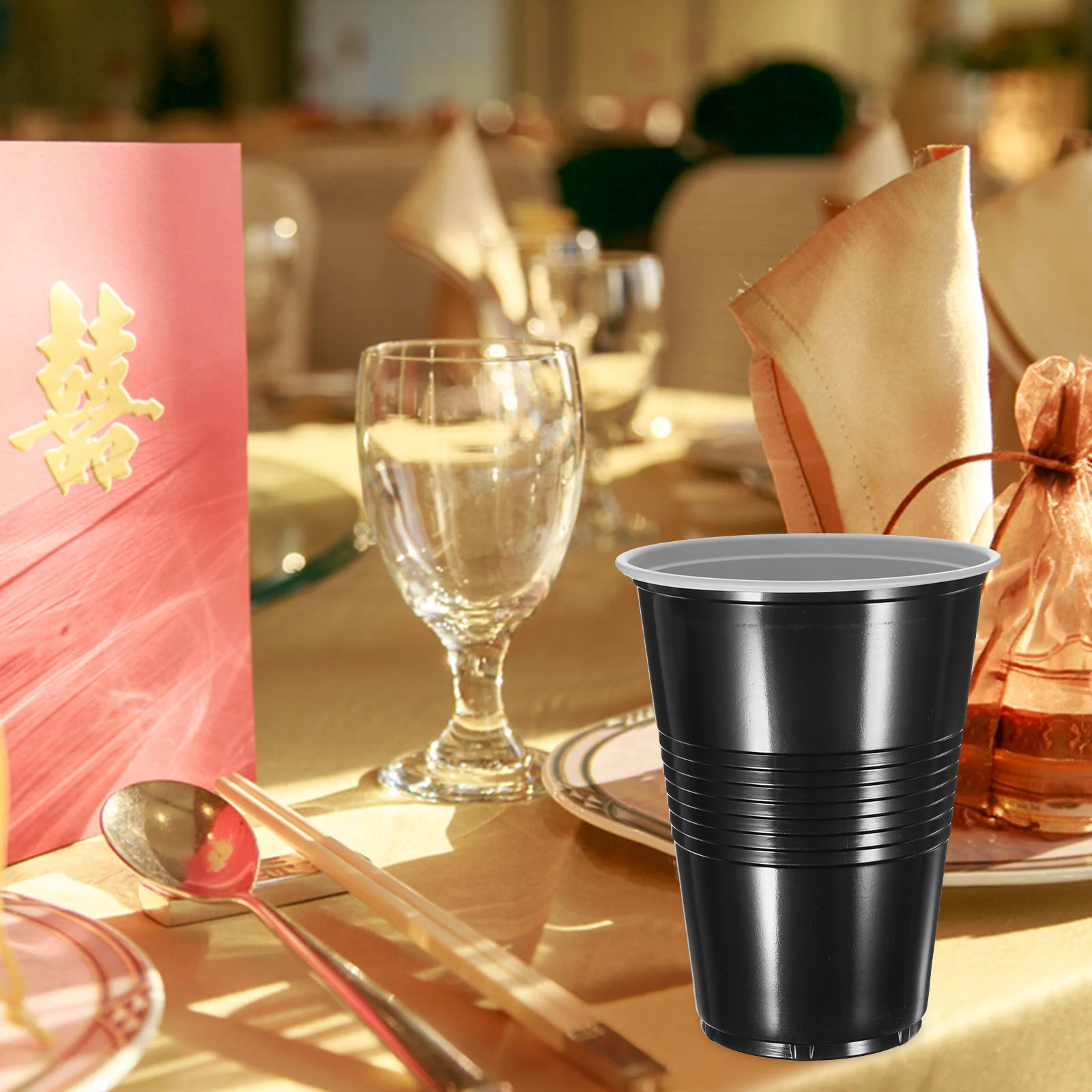 

20pcs Birthday Party Plastic Disposable Cups For Wedding Festival Restaurant Dessert Drink Clear Tumblers Sturdy Bottom Spill