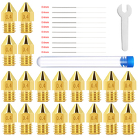 31PCS/Lot 3D Printer Parts 1.75mm MK8 Brass Nozzle Extruder Printing Head With Needles For Ender 3 3S Pro V2 CR10 Anet A8 A8+