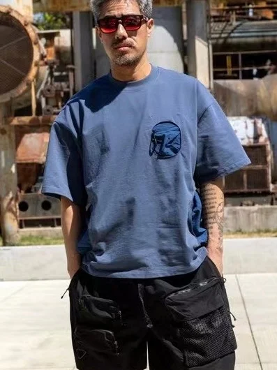 

Currahee Men's Faion Casual Heavy Du round Ne ort Sve T-irt ket Detail Loose Fit Pure Cotton Youthful Summer