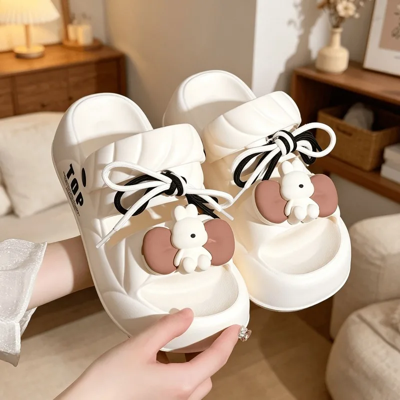 

Summer Women's Cute Rabbit Slippers Soft Bottom Non Slip Comfortable Sandals Summer Casual Indoor and Outdoor Sandals