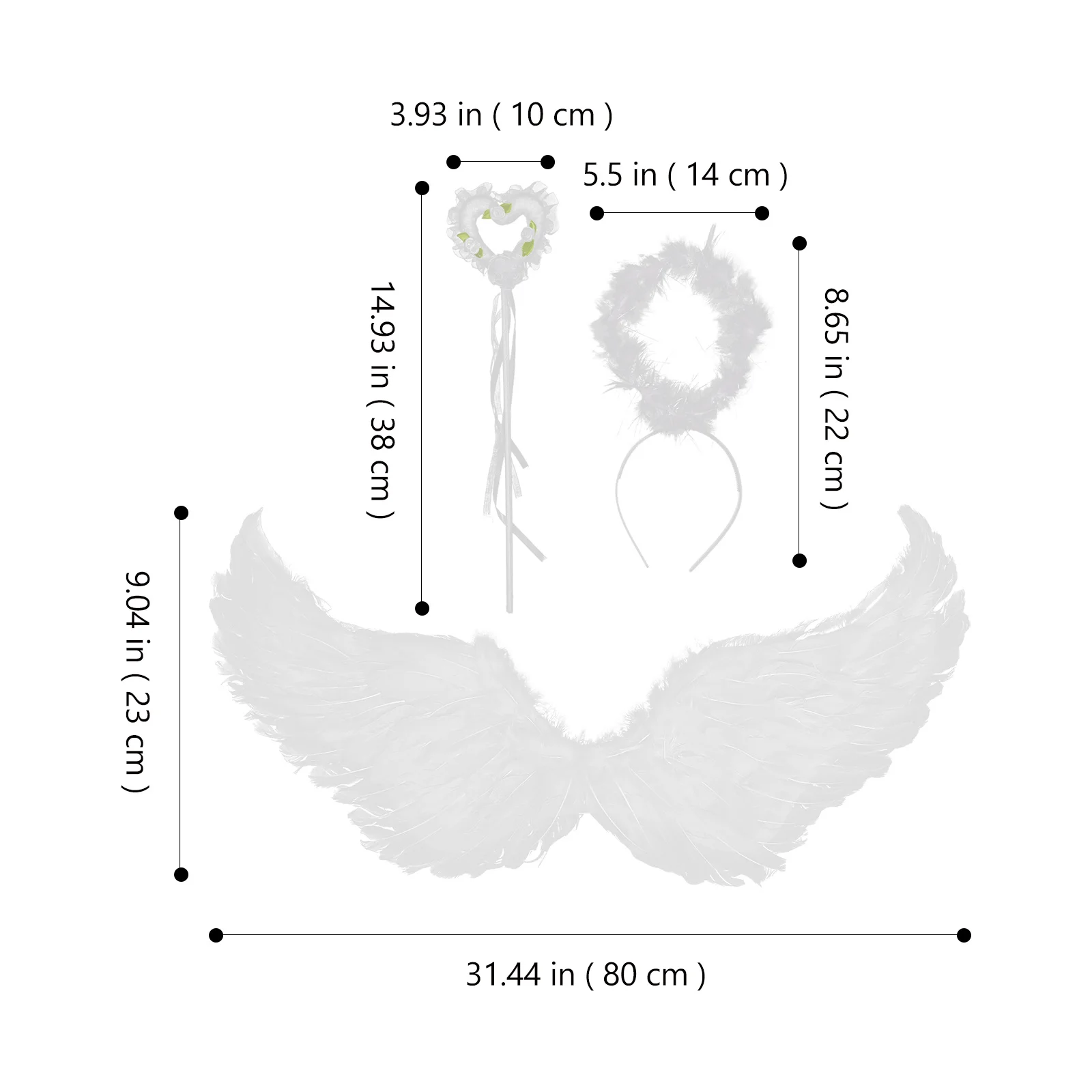 

1 set 1 Set Angel Wing Costume Prop Fairy Wings For Party Cosplay Performance Decor Kit Angel Wings Prop For