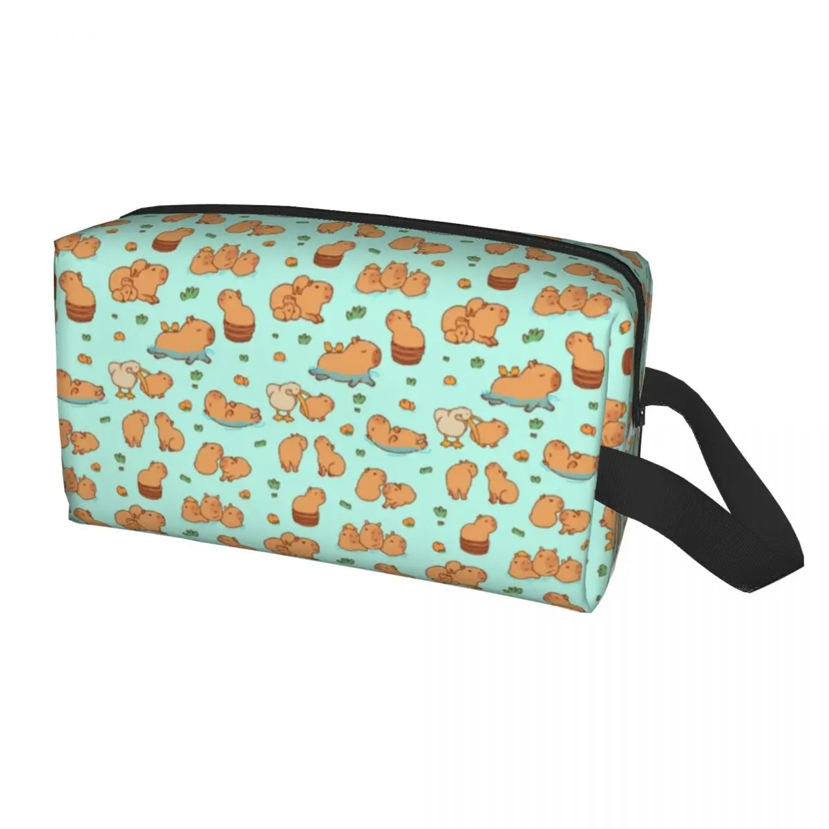 Custom Cute Capybara Art Cosmetic Bag donna Cute Big Capacity Seamless Pattern Pet Makeup Case Beauty Storage borse da toilette