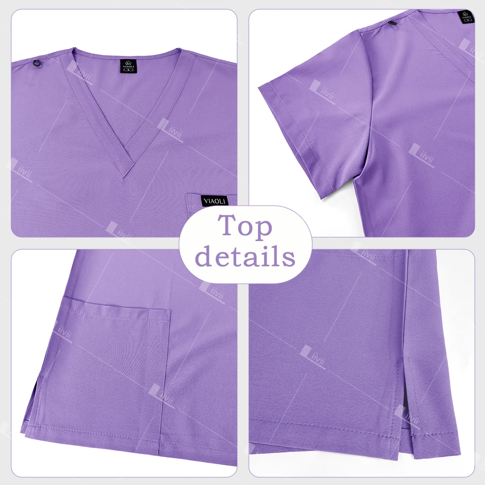 Fashion Surgical Uniforms Medical Scrub Set Doctor Nurse Clinical Workwear Nursing Suit Beauty Spa Work Clothes Scrubs Top Pants