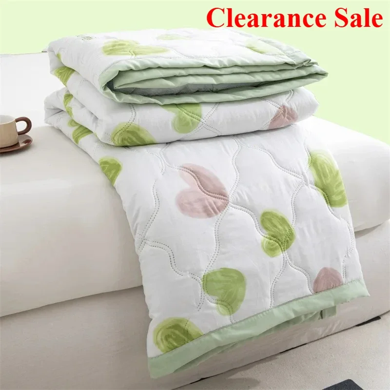 washed cotton summer quilt skin-friendly grinding summer cool quilt printing dormitory air conditioner quilt