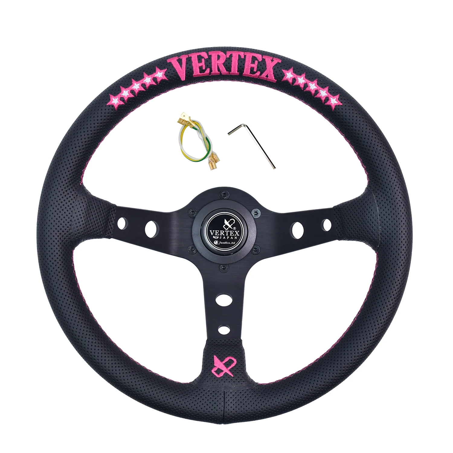 

Vertex 13 Inch Sports Steering Wheel Leather Embroidery Racing Accessory Auto parts 320MM Universal Car Steering Wheel