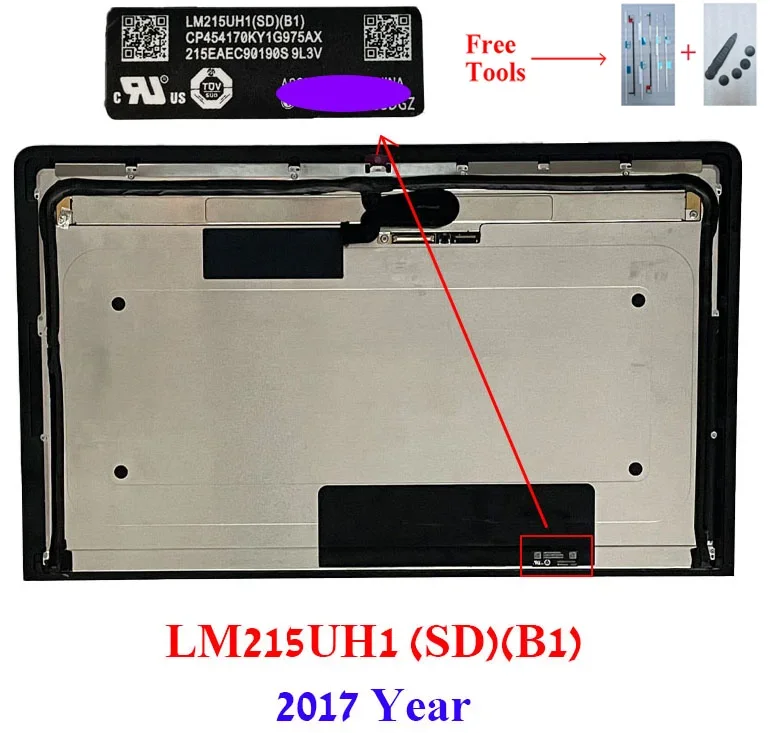 A1418 4K LCD Retina Screen with Glass assembly LM215UH1 (SD)(B1) LM215UH1-SDC1 LM215UH1-SDA1  For iMac A1418 2015 2017 Year