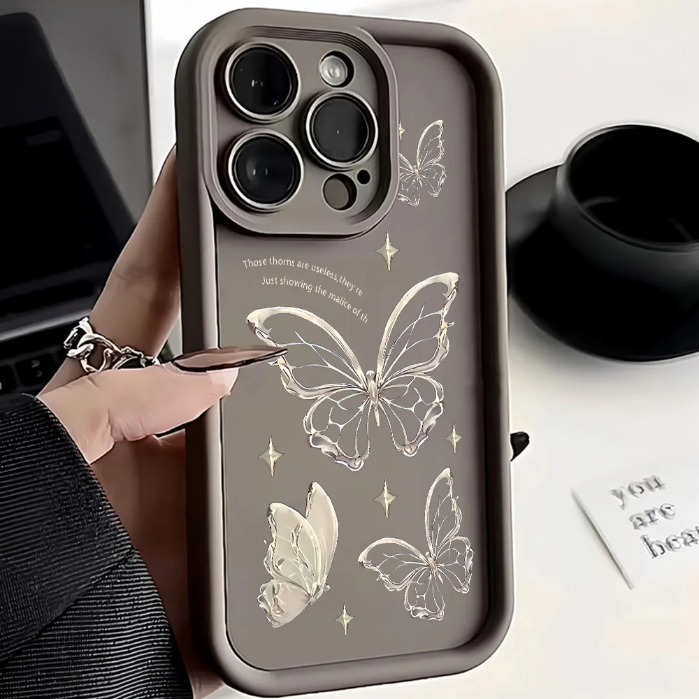 For OPPO A60 A98 A78 A58 A38 A18 A97 A77 A57S A96 A76 A56S Golden Butterfly Pattern Cover For OPPO A3 Pro A3X A17X A16 A15 Case