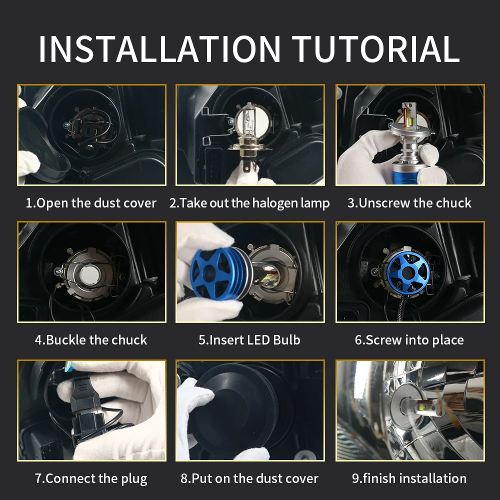 H7 H4 H11 Светодиодная фара высокой мощности 8580 CSP Canbus H1 H8 H9 9005 HB3 9006 HB4 Турбо-лампа Автомобильная светодиодная фара Противотуманная фара 6000K