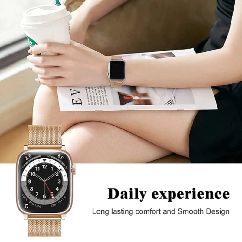 Cinturino milanese per cinturino Apple watch 44mm 40mm 45mm 41mm 49mm 42mm 46mm braccialetto con fibbia serie iWatch 10 9 7 8 6 5 se 4 3 ultra 2