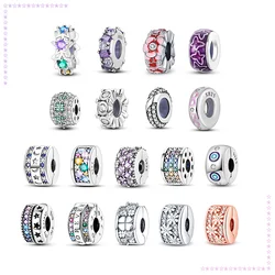 Suitable for Pandora original bracelet 925 sterling silver round buckle luminous beads color oxidation DIY jewelry accessories