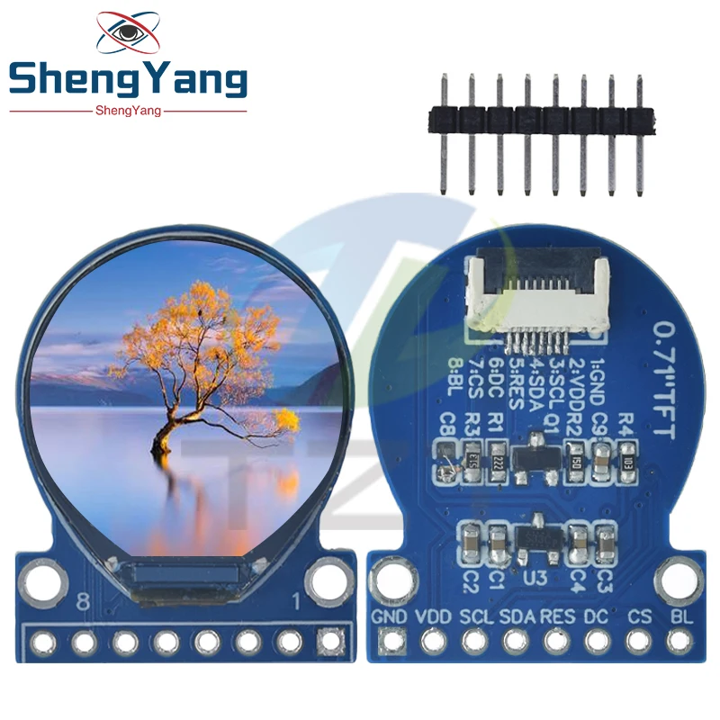 

TZT 0,71-дюймовый TFT ЖК-дисплей, круглый RGB 160*160 GC9A01, драйвер, 8-контактный SPI-интерфейс, 160x160 печатная плата для Arduino