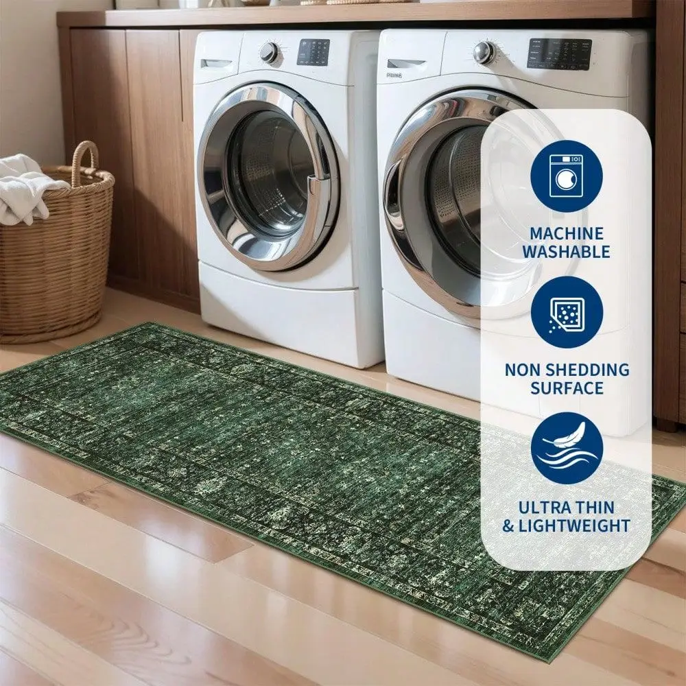 

Home Decor Bordered Living Room Area Rug Non Shedding Easy To Clean Carpet Soft Printed Thin Floorcover Non Slip Low Pile Entra