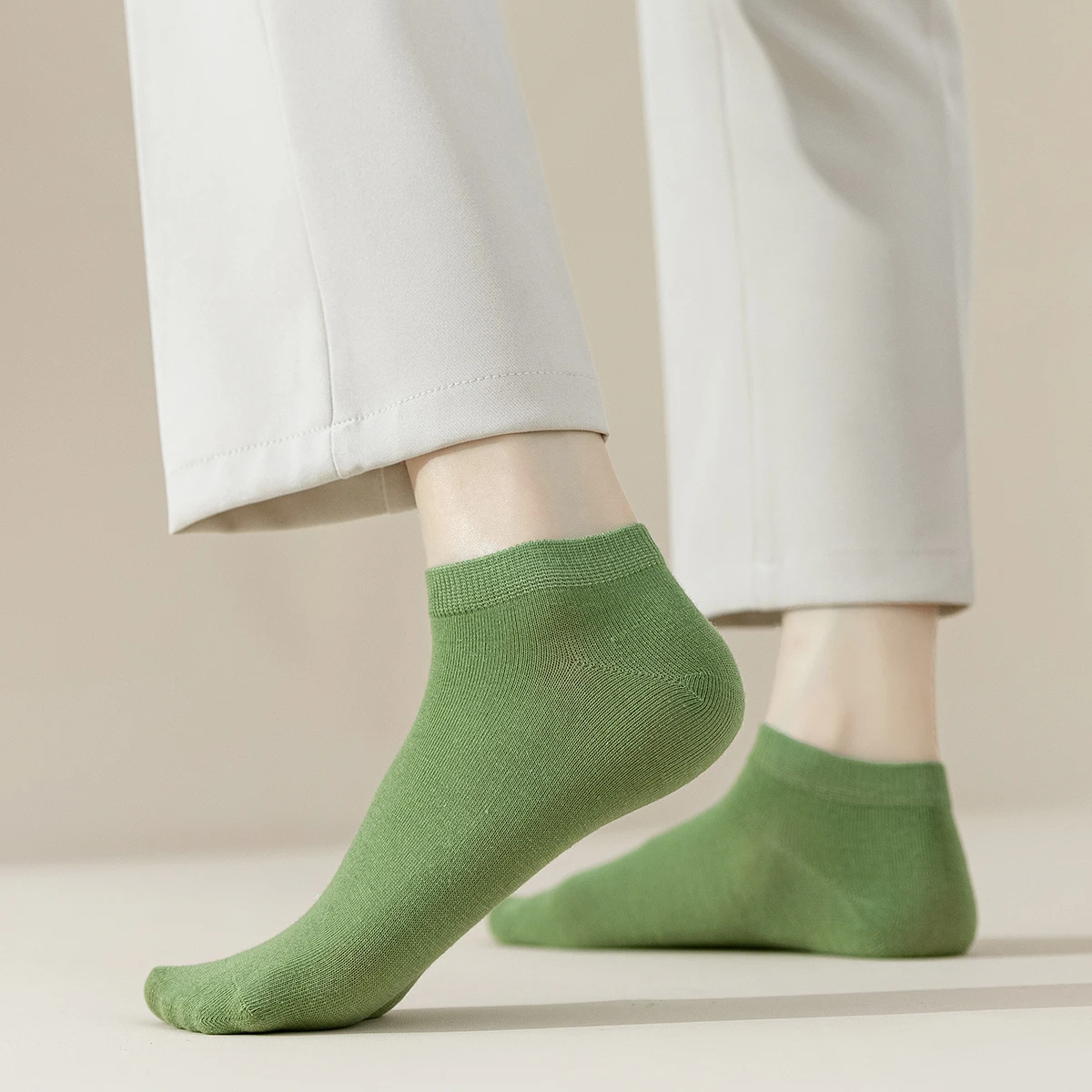 5 أزواج من الجوارب النسائية للربيع والخريف ذات اللون النقي والبسيط على طراز الكلية الصيفية المريحة القصيرة القابلة للتنفس #3