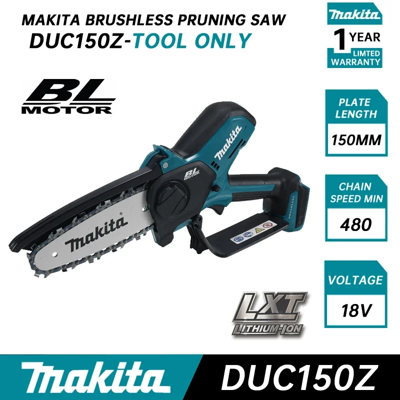 Цепная пила MAKITA DUC150Z, бесщеточная, 150 мм, LXT, 18 в Цепная пила MAKITA DUC150Z, бесщеточная, 150 мм, LXT, 18 в