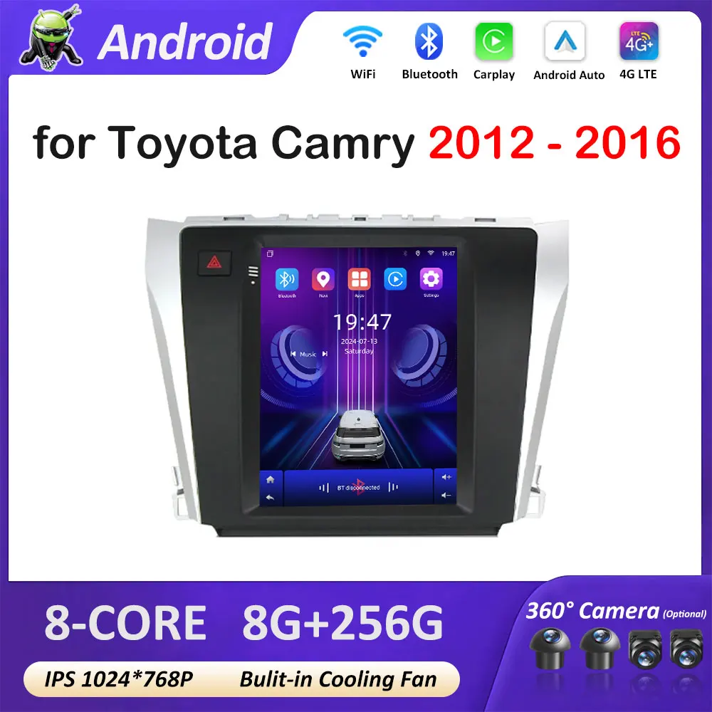 Android Auto Bluetooth for Toyota Camry 2012 2013 2014 2015 - 2016 Intelligent System GPS Navigation DSP Stereo WIFI No 2 din 4G