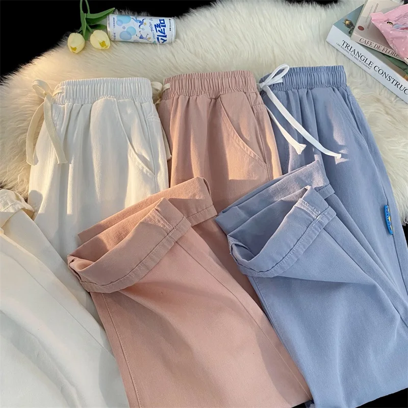 

New Streetwear Baggy Jeans Men Korean Fashion Loose Straight Wide Leg Pants Elastic Waist New Hip Hop Jean Male Cargo Pants