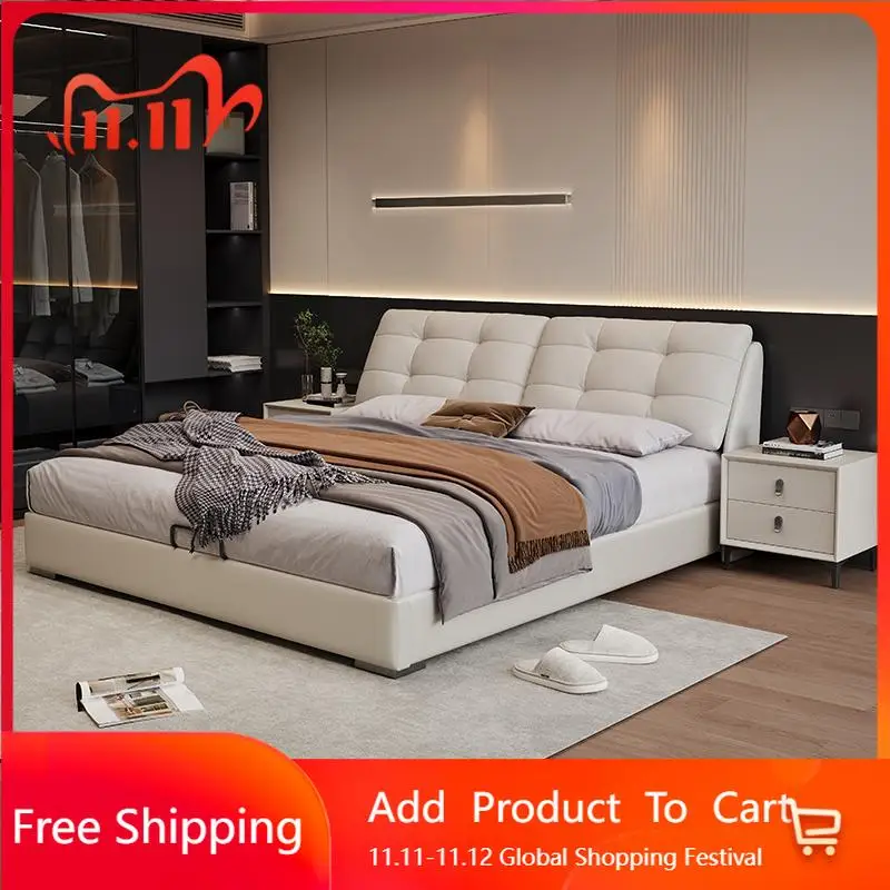 

Реплика модного каркаса кровати, свадебный кожаный дизайн, европейская кровать, эстетика, легкая, роскошная, винтажная, Cama Solteiro, модная мебель