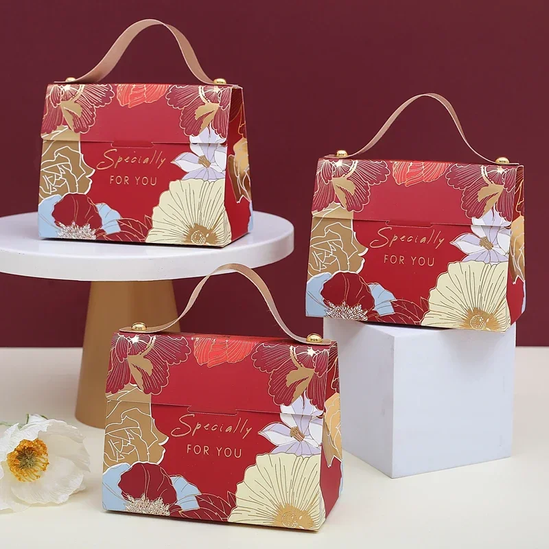 

New Wedding Favors Paper Portable Bags Sweet Candy Packaging Boxes For Baby Shower Birthday Gift Bag Christmas Party Decoration