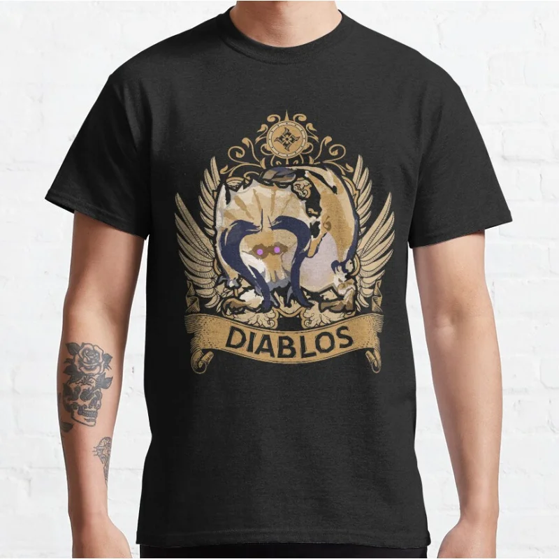 

DIABLOS 0220 Monster hunter world gift t shirt for men Cartoon Video game MHW Graphic Tee Y2K Clothes All size tops S-6XL